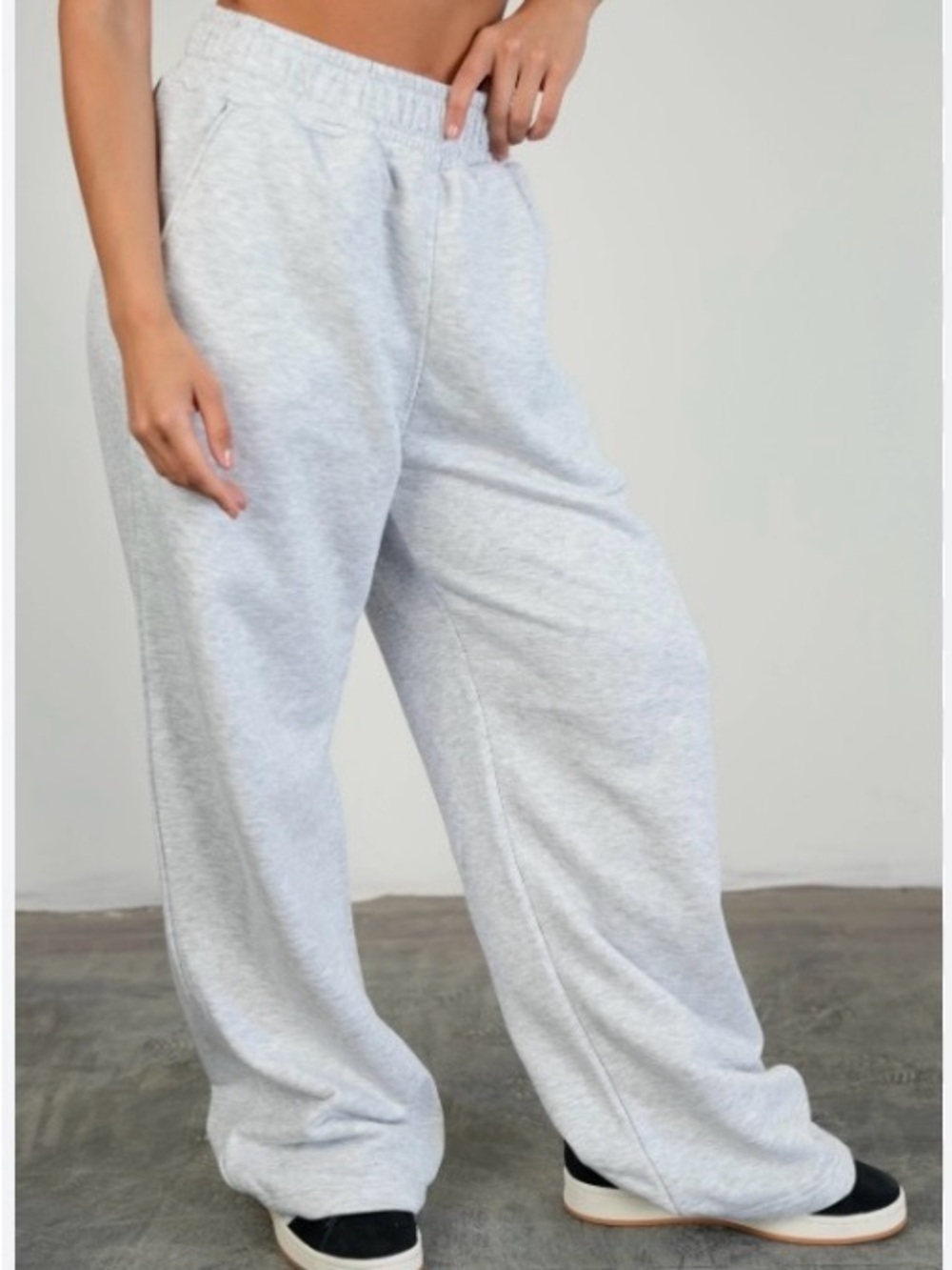 Forever 21  Casual Versatile wide leg relaxed loungewear sweatpants-gray medium